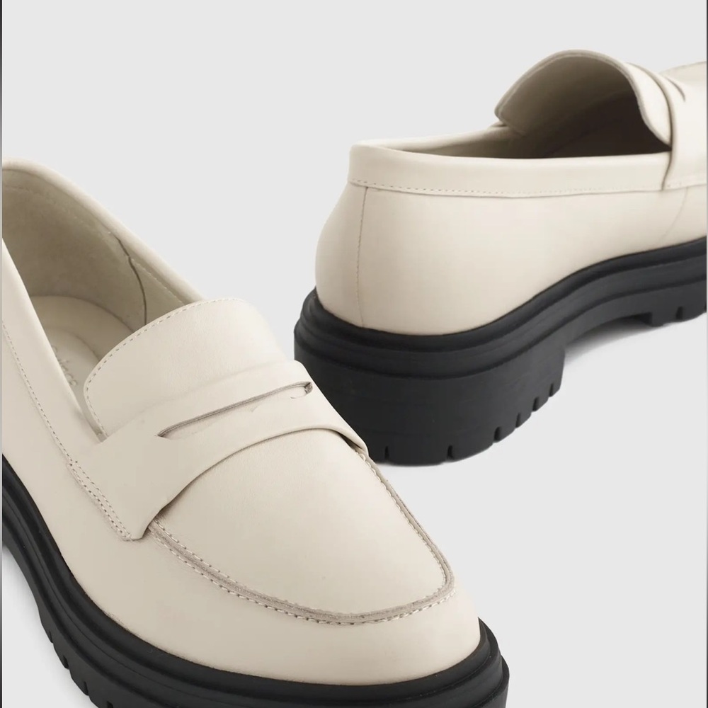 QUINCE Italian Leather Lug Sole Loafer Bone NEW Size 7.5, 8 & 9 - Picture 3 of 13